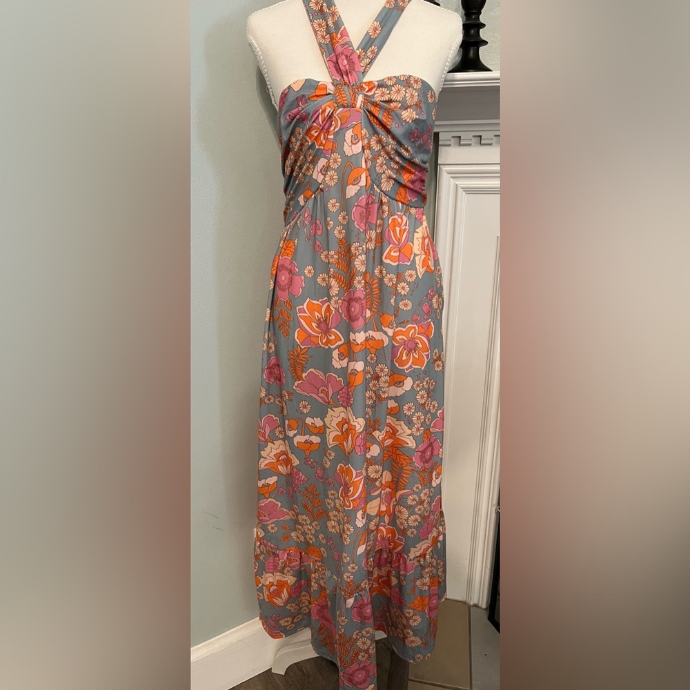 Grace Karin Floral Maxi Dress Spring- New Condition with pockets